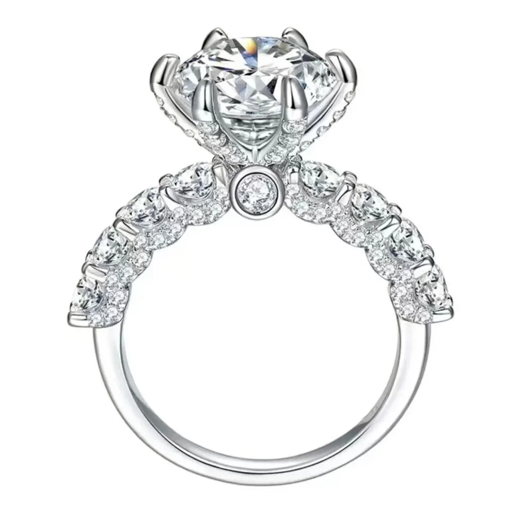 NEW! MAJESTIC 925 Sterling Silver Engagement Ring with 3ct Moissanite